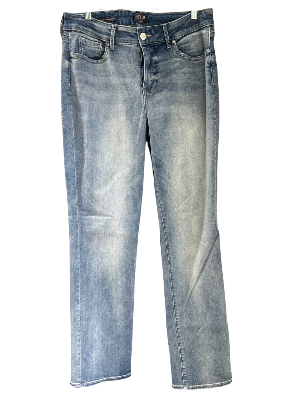 NYDJ Women's Light Wash Marilyn Straight Leg Jeans Size 10